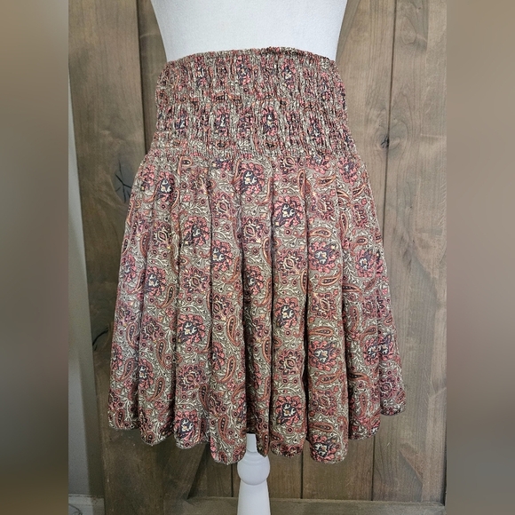 PAANI Smocked Paisley Print Skirt/tube Top. Pink/sage Multi. Size Small NWOT - Picture 9 of 15